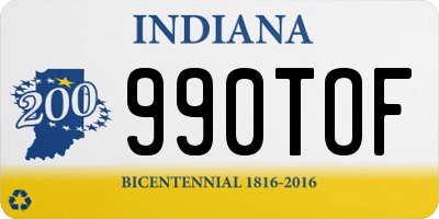 IN license plate 990TOF