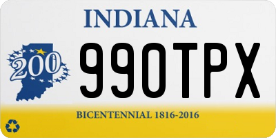 IN license plate 990TPX