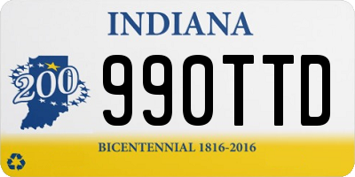 IN license plate 990TTD