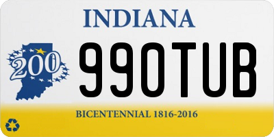 IN license plate 990TUB