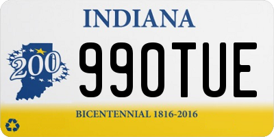 IN license plate 990TUE