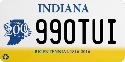 IN license plate 990TUI