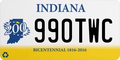 IN license plate 990TWC