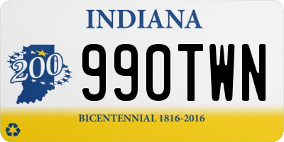 IN license plate 990TWN