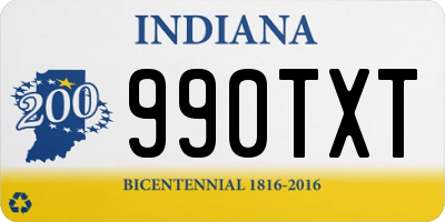 IN license plate 990TXT