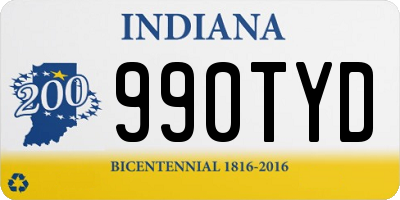 IN license plate 990TYD