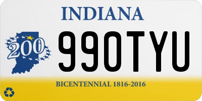 IN license plate 990TYU