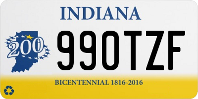 IN license plate 990TZF