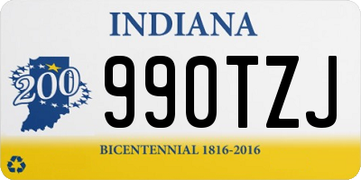 IN license plate 990TZJ