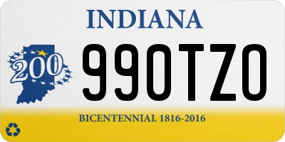 IN license plate 990TZO