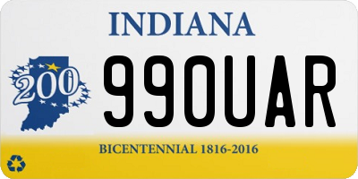 IN license plate 990UAR