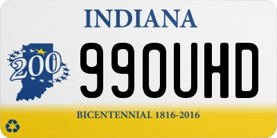 IN license plate 990UHD