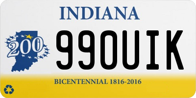 IN license plate 990UIK