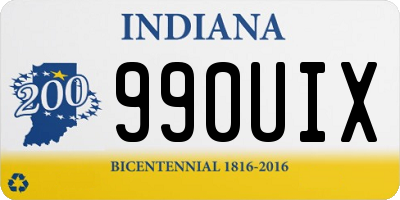 IN license plate 990UIX