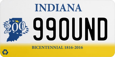 IN license plate 990UND