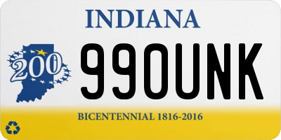 IN license plate 990UNK