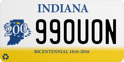 IN license plate 990UON