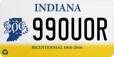 IN license plate 990UOR