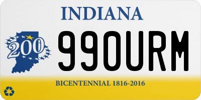 IN license plate 990URM