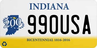 IN license plate 990USA