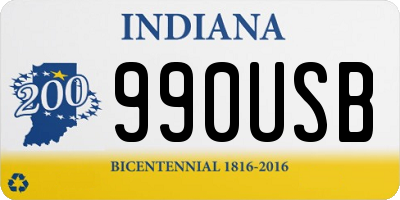 IN license plate 990USB