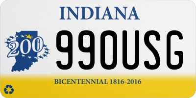 IN license plate 990USG