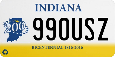 IN license plate 990USZ