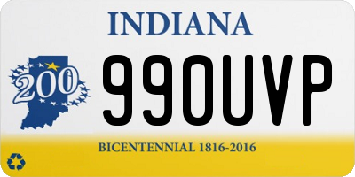 IN license plate 990UVP