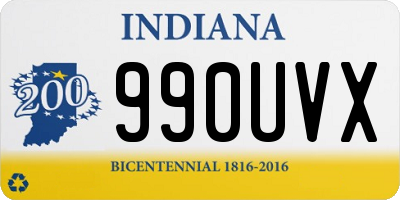 IN license plate 990UVX