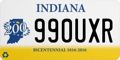 IN license plate 990UXR