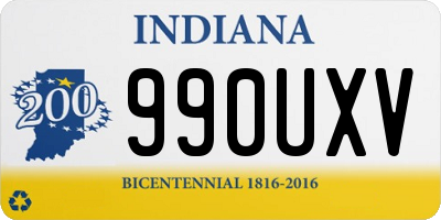 IN license plate 990UXV