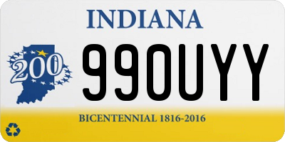 IN license plate 990UYY