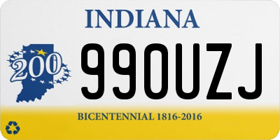 IN license plate 990UZJ