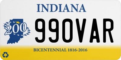 IN license plate 990VAR