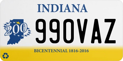 IN license plate 990VAZ