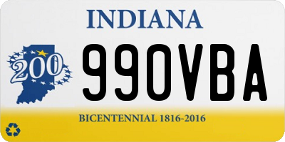 IN license plate 990VBA