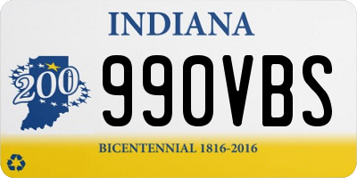 IN license plate 990VBS