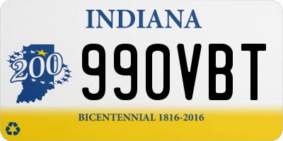 IN license plate 990VBT