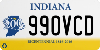 IN license plate 990VCD