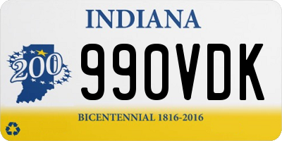 IN license plate 990VDK