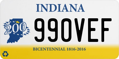 IN license plate 990VEF