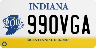 IN license plate 990VGA