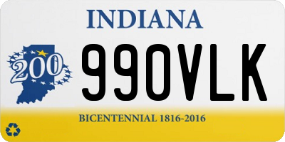 IN license plate 990VLK