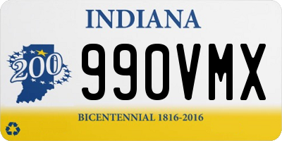 IN license plate 990VMX