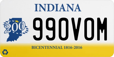 IN license plate 990VOM