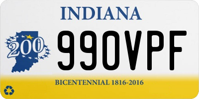 IN license plate 990VPF