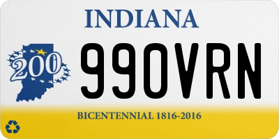 IN license plate 990VRN