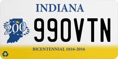 IN license plate 990VTN