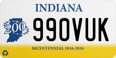 IN license plate 990VUK