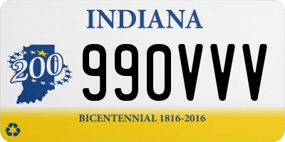 IN license plate 990VVV